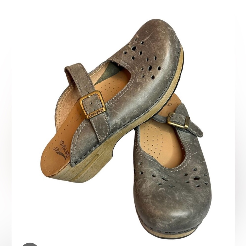 Dansko Gray Mary Jane Clogs
